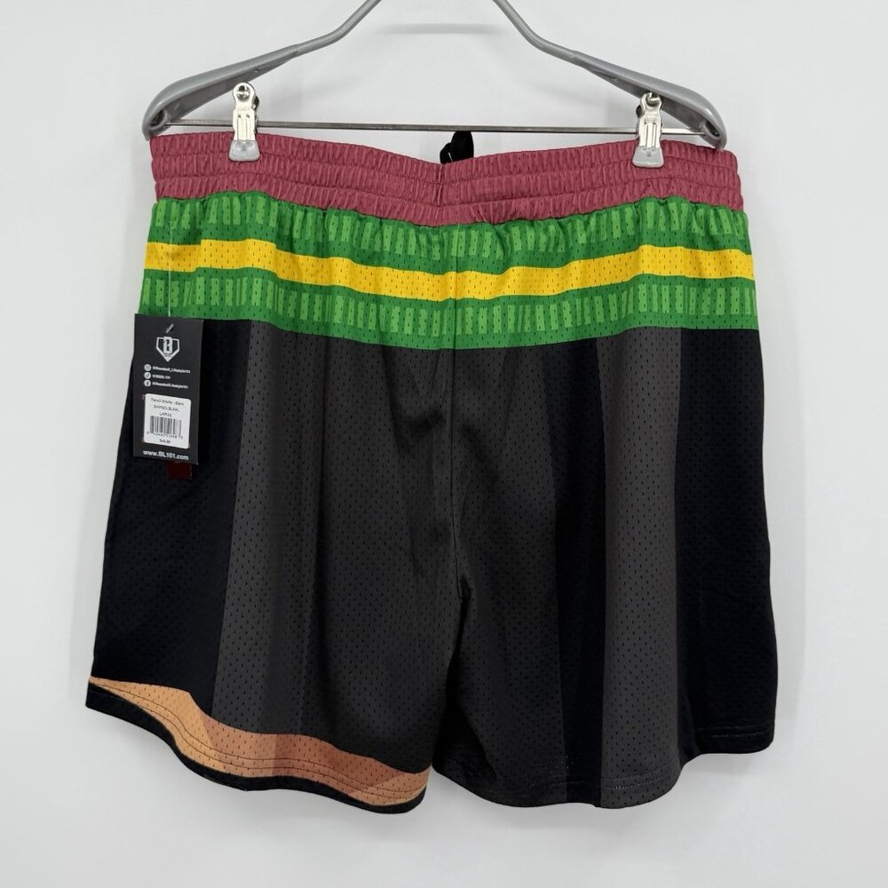 Baseball Lifestyle 101 Mesh Athletic Shorts Size L Large Men’s Black Pencil